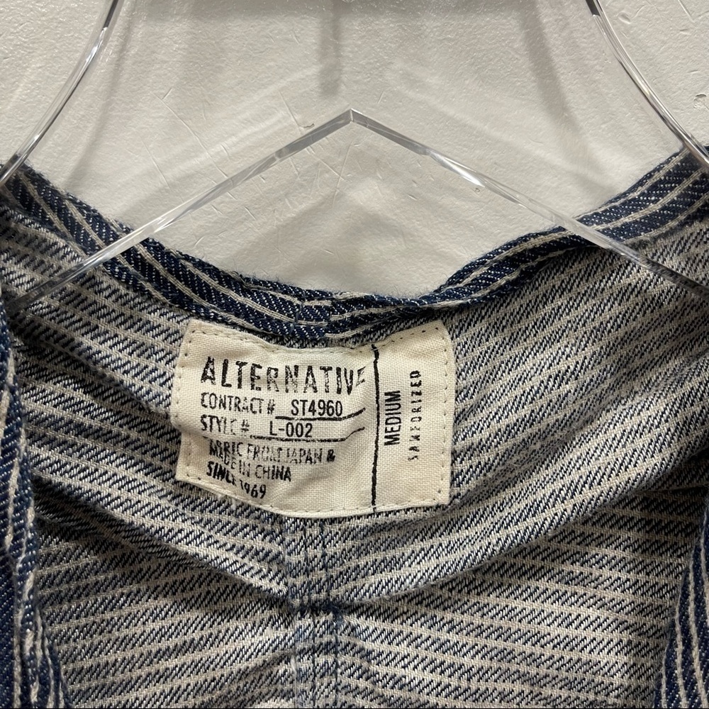 Alternative Button Front Oversized Tie-Front Stri… - image 5